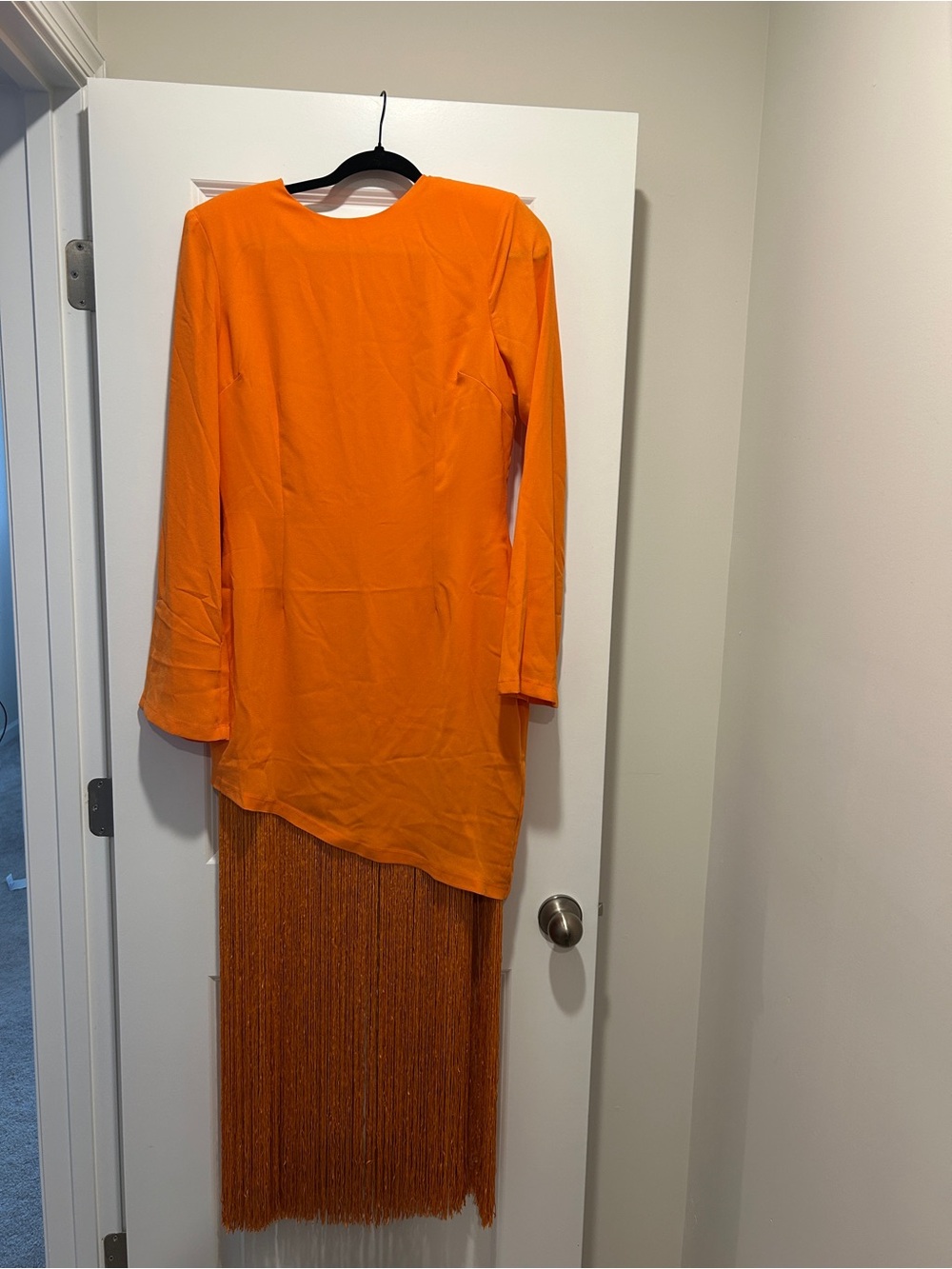 ASOS Orange Fringe Maxi Dress